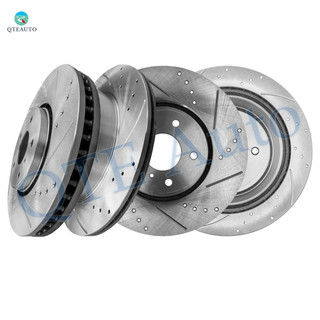 Set of 4 Front 319.6mm-Rear 308mm Drilled Slotted Brake Disc Rotors For 2008 Infiniti FX45
