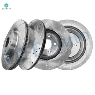 Set of 4 Front 320mm-Rear 308mm Drilled Slotted Brake Disc Rotors For 2014-2017 Infiniti QX60