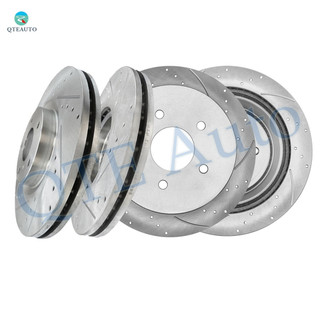 Set of 4 Front 320mm-Rear 308mm Drilled Slotted Brake Disc Rotors For 2011-2013 Infiniti M56