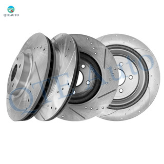 Set of 4 Front 320mm-Rear 308mm Drilled Slotted Brake Disc Rotors Fits For 2015-2020 Nissan Pathfinder