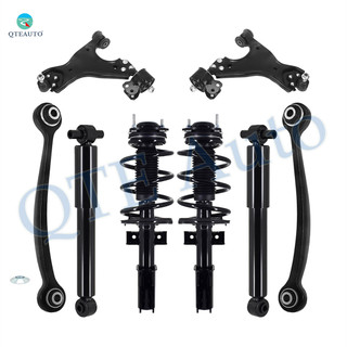 Set of 8 Front Lower Control Arm Ball Joint-Rear Upper Forward Control Arm-Quick Complete Strut-Coil Spring Assembly-Shock Absorber For 2013-2016 GMC Acadia Monotube Performance Upgrade