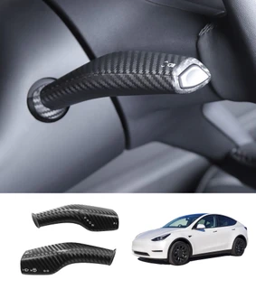 Gear Shift Cover Accessories For 2017-2023 Tesla 3 Except Highland, 2020-2025 Tesla Y Matte Black Carbon