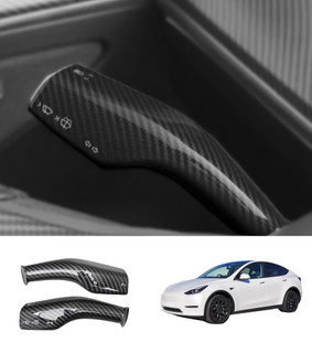 Gear Shift Cover Accessories For 2017-2023 Tesla 3 Except Highland,  2020-2025 Tesla Y Black Glossy Carbon