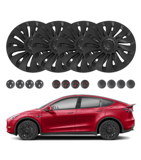 Set of 4 Wheel Covers Full Rim Storm Hubcaps To 2021-2024 Tesla Y 19 inch Wheel