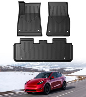 Set of 3 Injection Molded Floor Mats To 2020-2025 Tesla Y