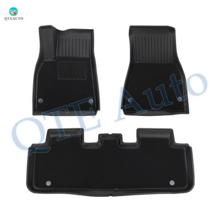 Set of 3 Double-deck Injection Molded Floor Mats To 2020-2025 Tesla Y