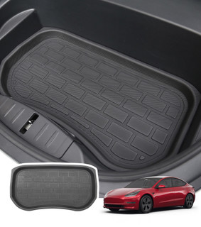 Front Trunk Mat 3D Tech Waterproof Durable Floor Liners To 2017-2023 Tesla Model 3 Except Highland, Compatible To tesla model 3 front trunk mat 2021 2022 2023 2024 Exc. Highland
