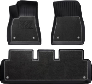 Set of 3 Refresh Edition Car Double-layer Foot Mat To 2023-2025 Tesla 3
