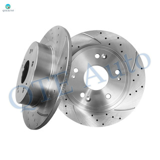 Rear Drilled Slotted Disc Brake Rotors For 2005-2012 2014 2017 Honda Accord, 2009-2014 Acura TSX, 282mm Automotive Replacement Brake Rotors