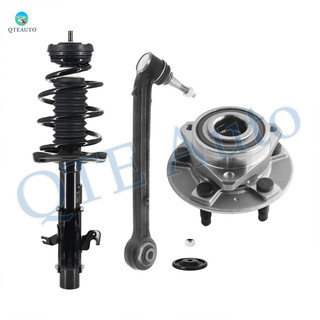 Set of 3 Front Left Lower Rearward Control Arm Ball Joint-Wheel Hub Bearing Assembly-Quick Complete Strut-Coil Spring Assembly For 2013-2015 Chevrolet Camaro