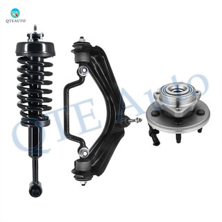 Set of 3 Front Left Upper Control Arm Ball Joint-Wheel Hub Bearing Assembly-Quick Complete Strut-Coil Spring Assembly For 2002 2003 Mercury Mountaineer