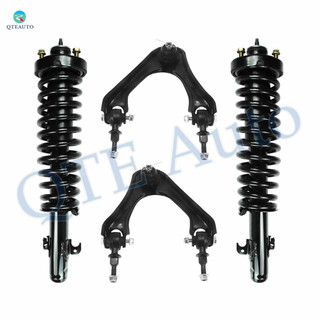 Set of 4 Front Upper Control Arm Ball Joint-Quick Complete Strut-Coil Spring Assembly For 1994-1997 Honda Accord
