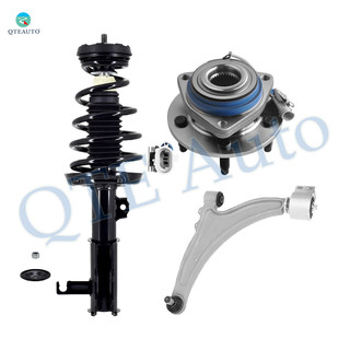 Set of 3 Front Left Lower Control Arm Ball Joint-Wheel Hub Bearing Assembly-Quick Complete Strut-Coil Spring Assembly For 2010 Buick Allure AWD