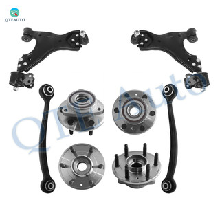 Set of 8 Front Lower Control Arm Ball Joint-Wheel Hub Bearing Assembly-Rear Upper Forward Control Arm-Wheel Hub Bearing Assembly For 2008-2017 Buick Enclave