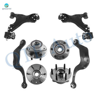 Set of 8 Front Lower Control Arm Ball Joint-Wheel Hub Bearing Assembly-Rear Upper Rearward Control Arm-Wheel Hub Bearing Assembly For 2007-2016 GMC Acadia