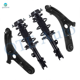 Set of 4 Front Lower Control Arm Ball Joint-Quick Complete Strut-Coil Spring Assembly For 2013 2014 Hyundai Elantra Coupe