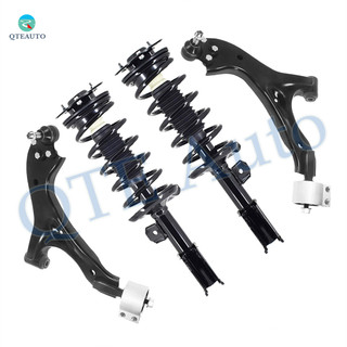 Set of 4 Front Lower Control Arm Ball Joint-Quick Complete Strut-Coil Spring Assembly For 2006 2007 Saturn VUE V6
