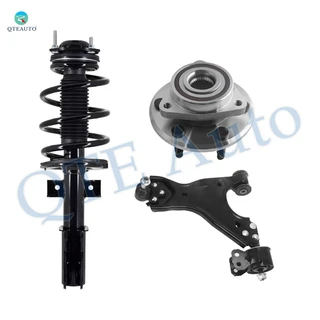 Set of 3 Front Right Lower Control Arm Ball Joint-Wheel Hub Bearing Assembly-Quick Complete Strut-Coil Spring Assembly For 2009-2012 Chevrolet Traverse