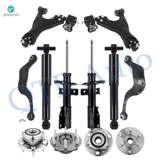 Set of 12 Front Lower Control Arm Ball Joint-Wheel Hub Bearing Assembly-Suspension Strut Assembly-Rear Upper Rearward Control Arm-Wheel Hub Bearing Assembly-Shock Absorber For 2013-2017 Buick Enclave
