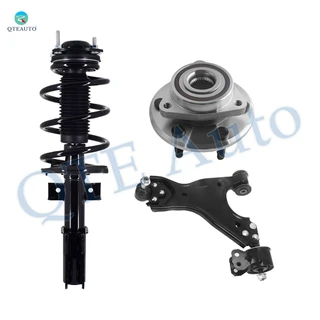 Set of 3 Front Right Lower Control Arm Ball Joint-Wheel Hub Bearing Assembly-Quick Complete Strut-Coil Spring Assembly For 2017 GMC Acadia Limited