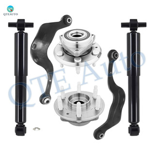 Set of 6 Rear Upper Rearward Control Arm-Wheel Hub Bearing Assembly-Shock Absorber For 2008-2017 Buick Enclave
