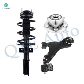 Set of 3 Front Left Lower Control Arm Ball Joint-Wheel Hub Bearing Assembly-Quick Complete Strut-Coil Spring Assembly For 2013-2016 GMC Acadia