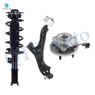 Set of 3 Front Right Lower Control Arm Ball Joint-Wheel Hub Bearing Assembly-Quick Complete Strut-Coil Spring Assembly For 2007-2009 Chevrolet Equinox