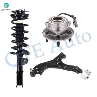 Set of 3 Front Left Lower Control Arm Ball Joint-Wheel Hub Bearing Assembly-Quick Complete Strut-Coil Spring Assembly For 2006 2007 Saturn VUE V6