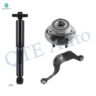 Set of 3 Rear Left Upper Rearward Control Arm-Wheel Hub Bearing Assembly-Shock Absorber For 2007-2016 GMC Acadia