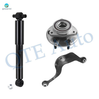 Set of 3 Rear Left Upper Rearward Control Arm-Wheel Hub Bearing Assembly-Shock Absorber For 2007-2010 Saturn Outlook Monotube Performance Upgrade