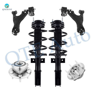 Set of 6 Front Lower Control Arm Ball Joint-Wheel Hub Bearing Assembly-Quick Complete Strut-Coil Spring Assembly For 2013-2017 Chevrolet Traverse