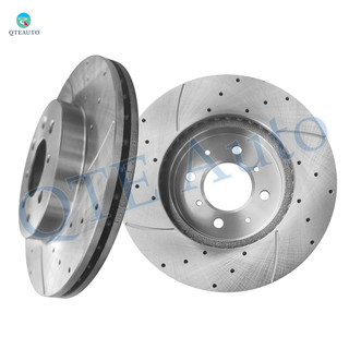 Front 262mm Drilled Slotted Brake Disc Rotors Replacement For 1997-2005 Acura EL