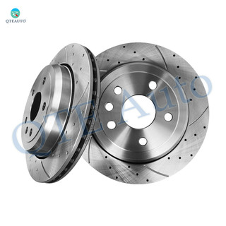 Rear 329.9mm Drilled Slotted Brake Disc Rotors Replacement For 2011-2018 2021 Jeep Grand Cherokee