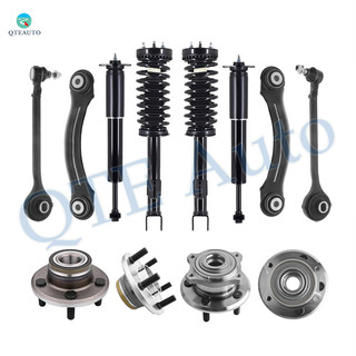 Set of 12 Front Lower Forward Control Arm Ball Joint-Rear Upper Forward Control Arm-Wheel Hub Bearing-Quick Complete Strut-Coil Spring-Shock Absorber For 2005-2009 Chrysler 300 V6