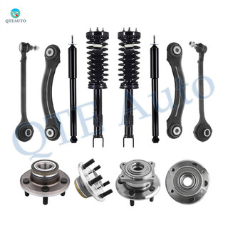 Set of 12 Front Lower Forward Control Arm Ball Joint-Rear Upper Forward Control Arm-Wheel Hub Bearing-Quick Complete Strut-Coil Spring-Shock Absorber For 2005-2009 Chrysler 300 C