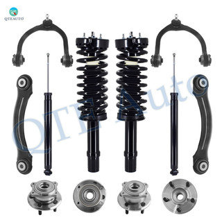 Set of 12 Front Upper Control Arm Ball Joint-Rear Upper Forward Control Arm-Wheel Hub Bearing-Quick Complete Strut-Coil Spring Assembly-Shock Absorber For 2007-2009 Dodge Charger