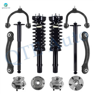 Set of 12 Front Upper Control Arm Ball Joint-Rear Upper Forward Control Arm-Wheel Hub Bearing-Quick Complete Strut-Coil Spring-Complete Shock Absorber For 2007-2009 Dodge Charger