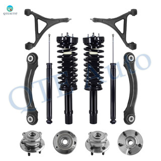 Set of 12 Front Lower Control Arm Ball Joint-Rear Upper Forward Control Arm-Wheel Hub Bearing-Quick Complete Strut-Coil Spring Assembly-Shock Absorber For 2007-2009 Dodge Charger