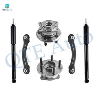 Set of 6 Rear Upper Forward Control Arm-Wheel Hub Bearing Assembly-Shock Absorber For 2006-2009 Dodge Charger w/ Performance Suspension