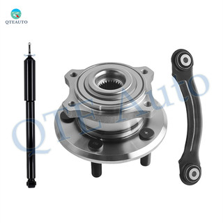 Set of 3 Rear Upper Forward Control Arm-Wheel Hub Bearing Assembly-Shock Absorber For 2005-2008 Dodge Magnum w/ Performance Suspension