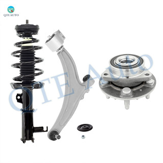 Set of 3 Front Right Lower Control Arm Ball Joint-Wheel Hub Bearing Assembly-Quick Complete Strut-Coil Spring Assembly For 2013-2015 Chevrolet Malibu