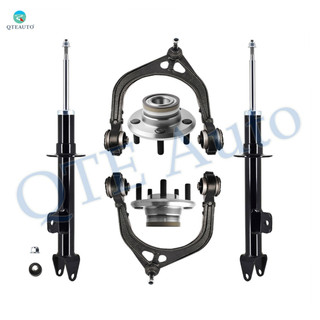 Set of 6 Front Upper Control Arm Ball Joint-Wheel Hub Bearing Assembly-Suspension Strut Assembly For 2007-2010 Dodge Charger w/ Performance Suspension