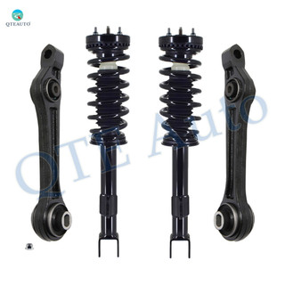 Set of 4 Front Lower Rearward Control Arm-Quick Complete Strut-Coil Spring Assembly Replacement For 2007-2010 Dodge Charger RWD