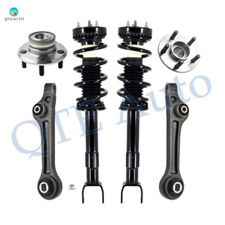 Set of 6 Front Lower Rearward Control Arm-Wheel Hub Bearing Assembly-Quick Complete Strut-Coil Spring Assembly For 2011 Dodge Charger RWD
