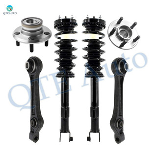 Set of 6 Front Lower Rearward Control Arm-Wheel Hub Bearing Assembly-Quick Complete Strut-Coil Spring Assembly For 2009 2010 Dodge Challenger R/T