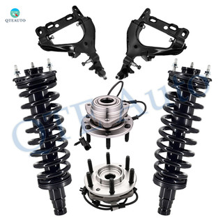 Set of 6 Front Lower Control Arm Ball Joint-Wheel Hub Bearing Assembly-Quick Complete Strut-Coil Spring Assembly For 2004-2007 GMC Envoy