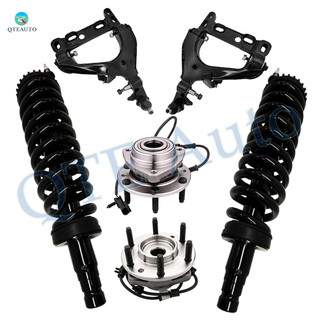 Set of 6 Front Lower Control Arm Ball Joint-Wheel Hub Bearing Assembly-Quick Complete Strut-Coil Spring Assembly For 2005-2007 Saab 9-7X AWD