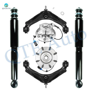 Set of 6 Front Upper Wheel Hub Bearing Assembly-Control Arm Ball Joint-Shock For 2007-2012 GMC Yukon XL 2500
