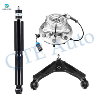 Set of 3 Front Upper Wheel Hub Bearing Assembly-Control Arm Ball Joint-Shock For 2007-2012 GMC Yukon XL 2500 Monotube Performance Upgrade