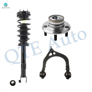 Set of 3 Front Right Upper Control Arm Ball Joint-Wheel Hub Bearing Assembly-Quick Complete Strut-Coil Spring Assembly For 2009 2010 Dodge Challenger R/T